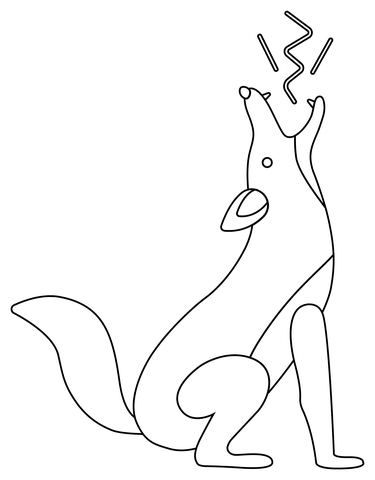 Howling Coyote Coloring Page